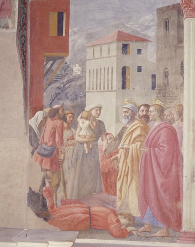 The Distribution of Alms and Death of Ananias by Tommaso Masaccio